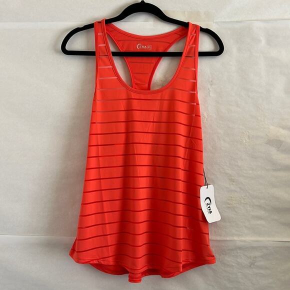 Zyia Havana Tank XL Coral Racerback Striped Mesh Activewear Top NWT Workout Gym - Picture 1 of 14